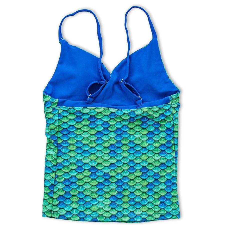 Swimwear Fin Fun Sets | Girls Aussie Green Tankini Set