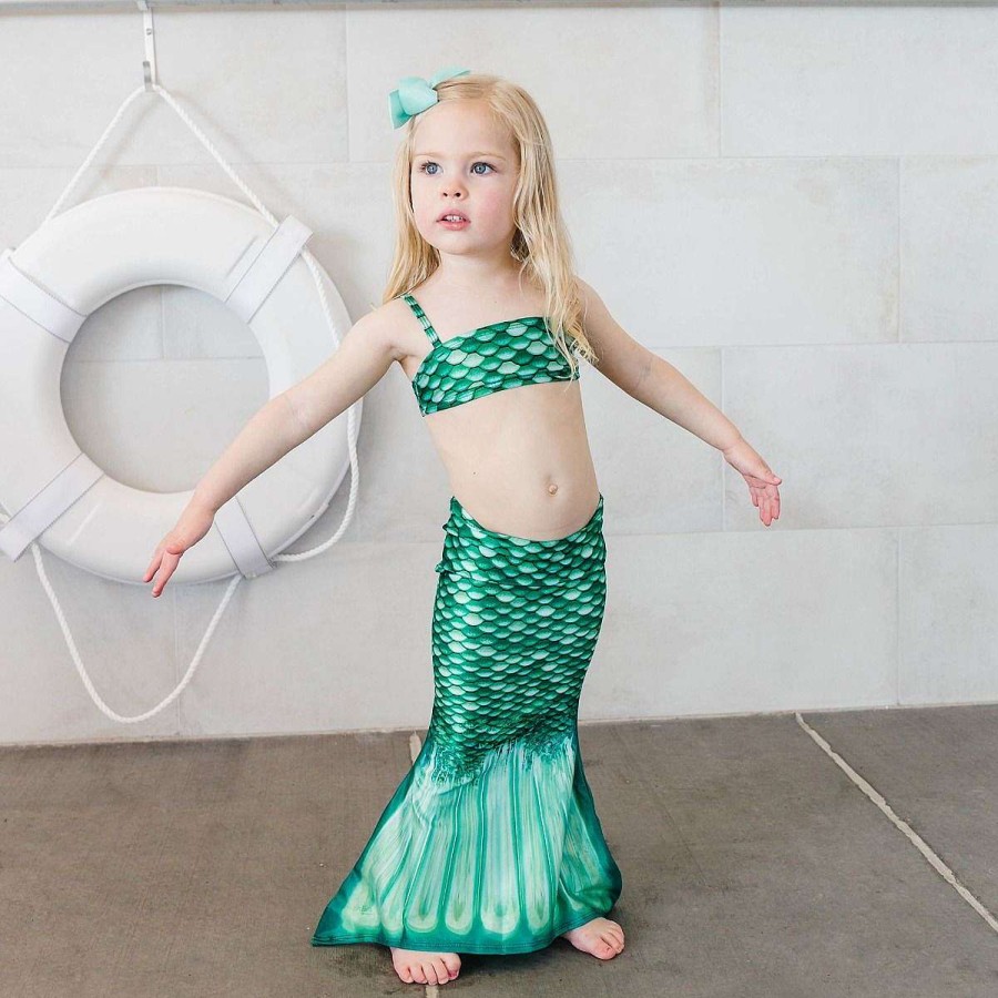 Mermaid Tails Fin Fun Mermaidens | Celtic Green Toddler Tail And Bandeau Set