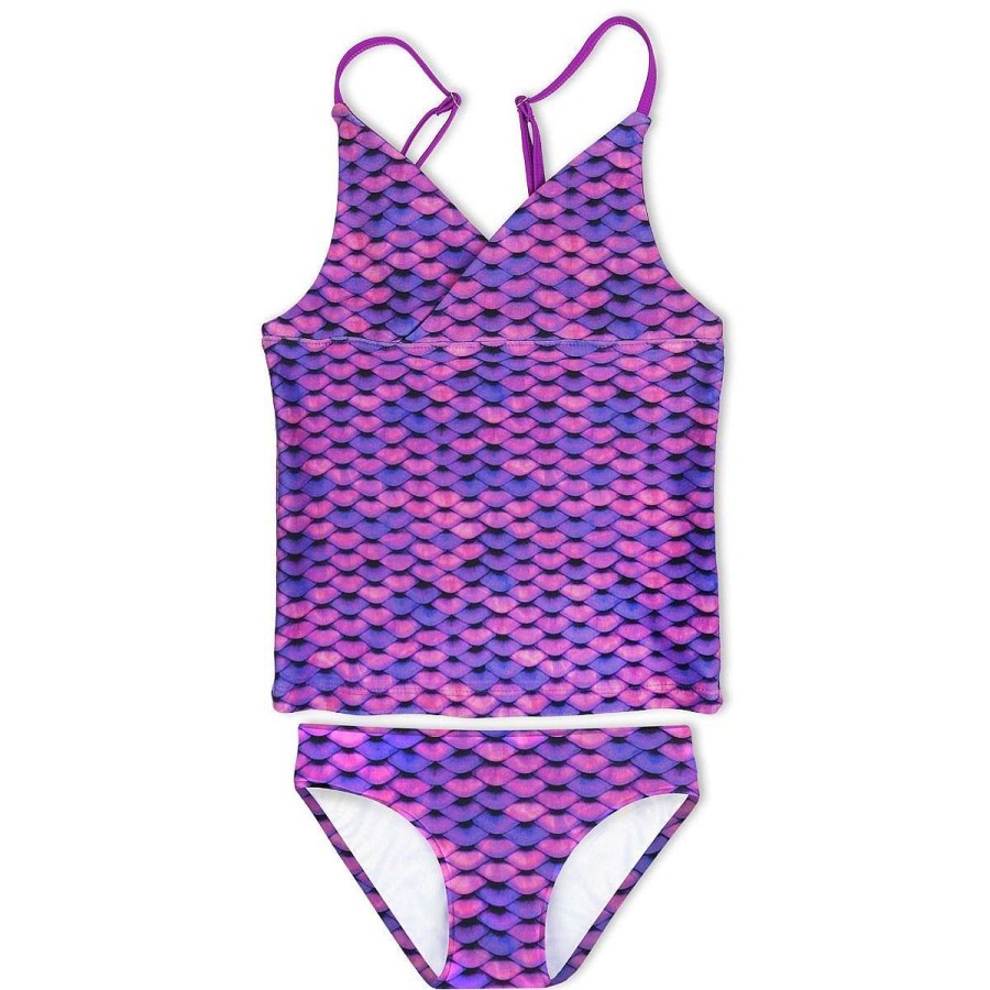 Swimwear Fin Fun Sets | Girls Asian Magenta Tankini Set