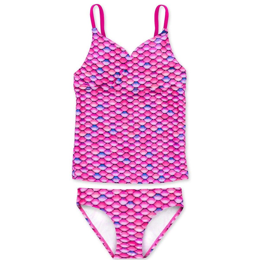 Swimwear Fin Fun Sets | Girls Malibu Pink Tankini Set