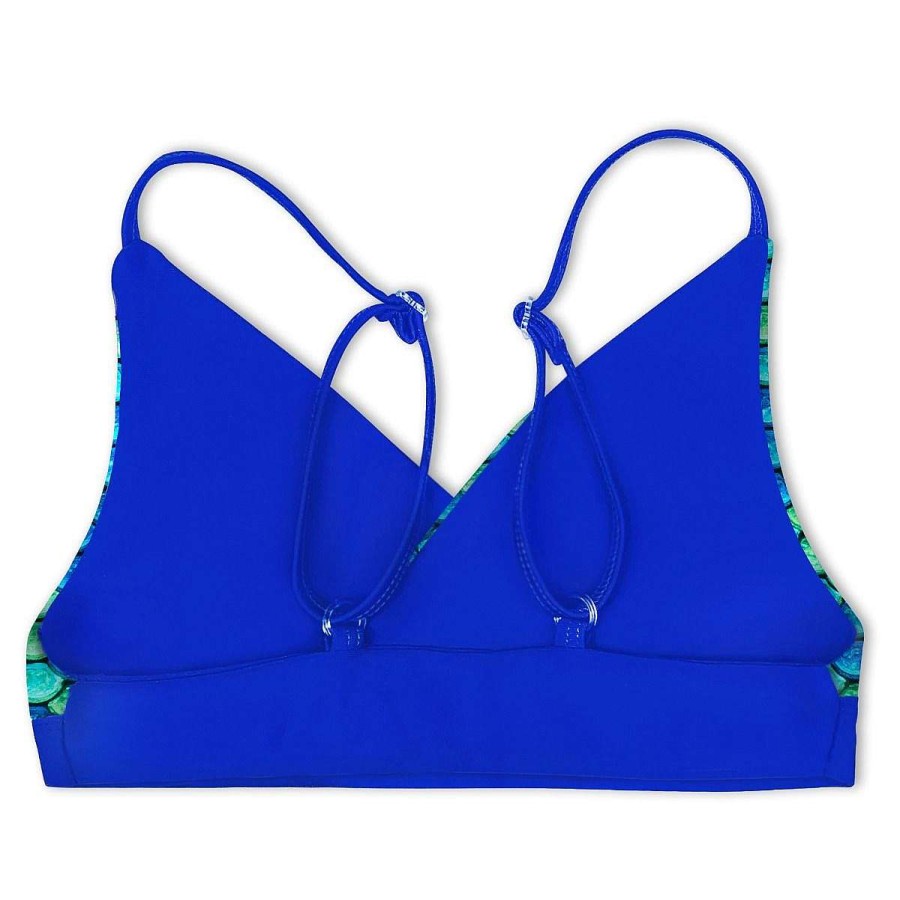 Swimwear Fin Fun Tops | Girls Aussie Green Reversible Bikini Top