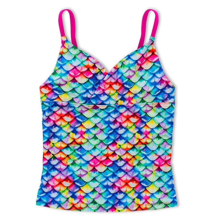 Swimwear Fin Fun Tops | Girls Rainbow Reef Tankini Top