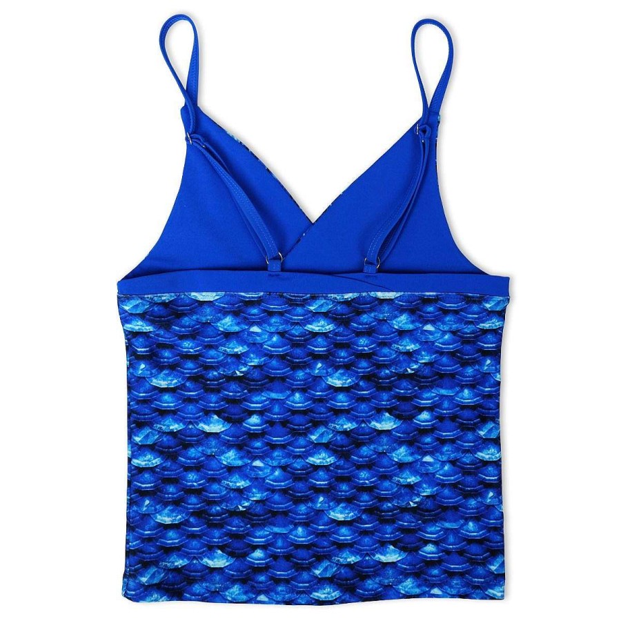 Swimwear Fin Fun Tops | Girls Arctic Blue Tankini Top