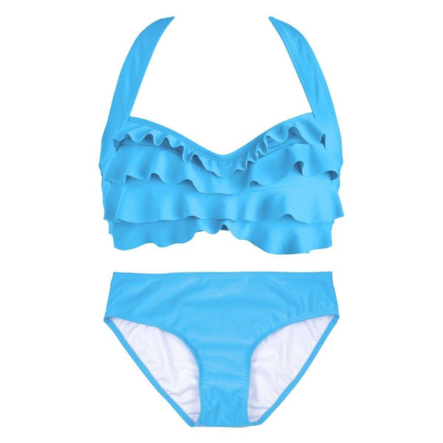 Swimwear Fin Fun Sets | Light Blue Sea Wave Bikini Set