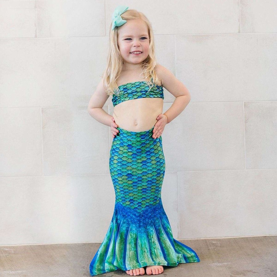 Mermaid Tails Fin Fun Mermaidens | Aussie Green Toddler Tail And Bandeau Set