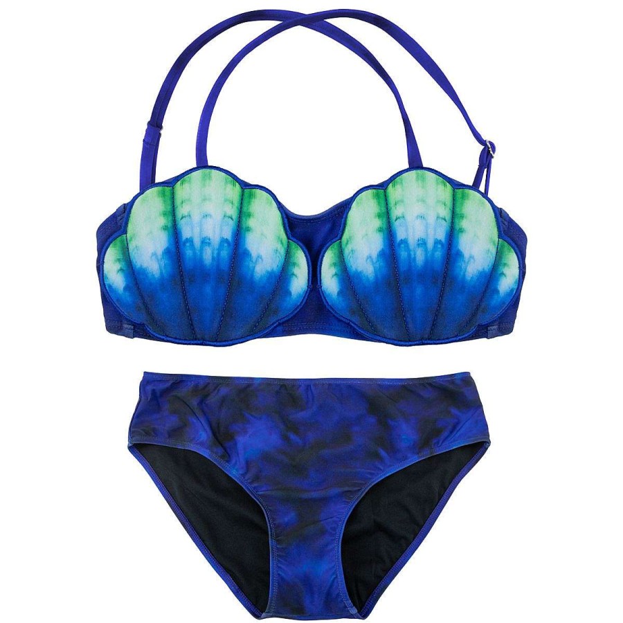 Swimwear Fin Fun Sets | Girls Laguna Blue Royal Shell Bikini Set