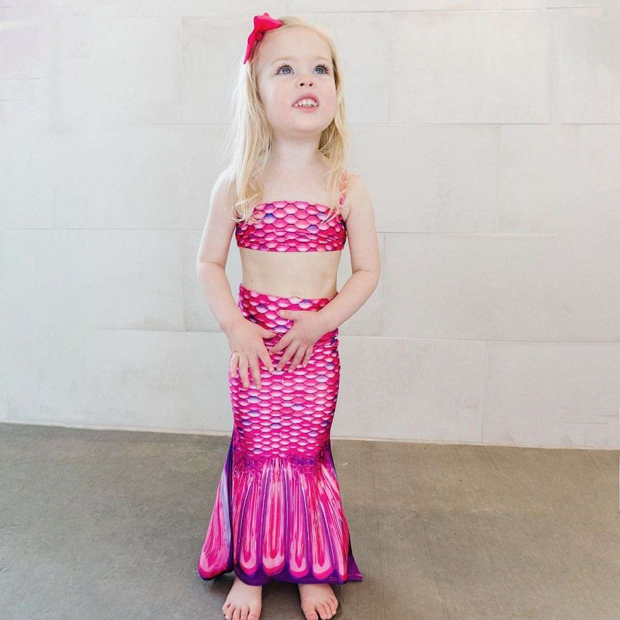 Mermaid Tails Fin Fun Mermaidens | Malibu Pink Toddler Tail And Bandeau Set