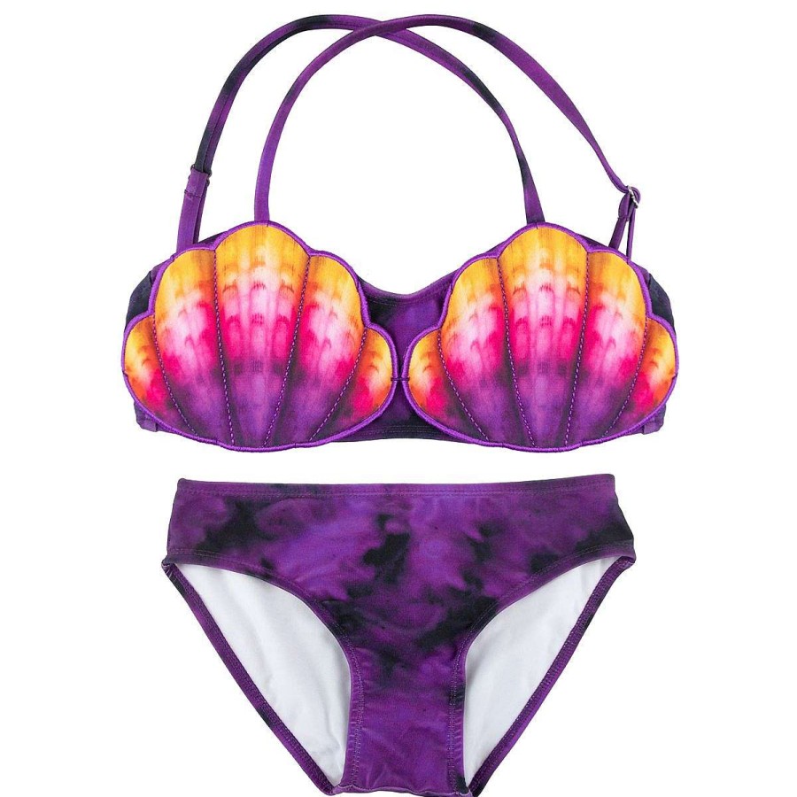 Swimwear Fin Fun Sets | Girls Daybreak Royal Shell Bikini Set