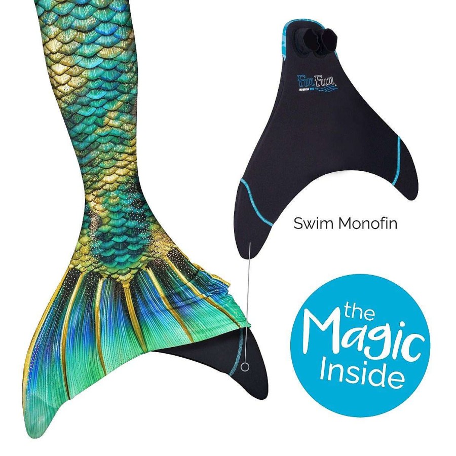 Mermaid Tails Fin Fun Atlantis | Golden Paradise Mermaid Tail