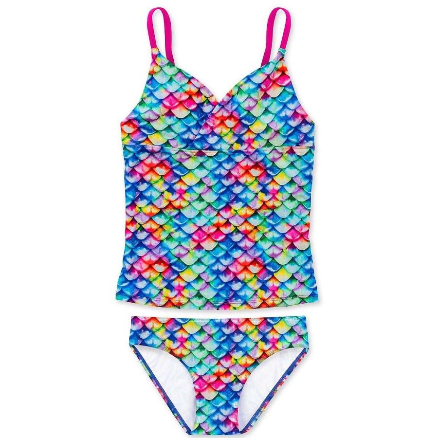 Swimwear Fin Fun Sets | Girls Rainbow Reef Tankini Set