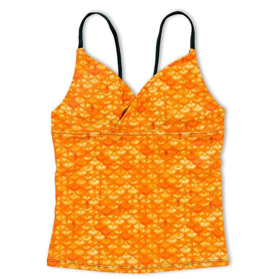 Swimwear Fin Fun Tops | Girls Tropical Sunrise Tankini Top