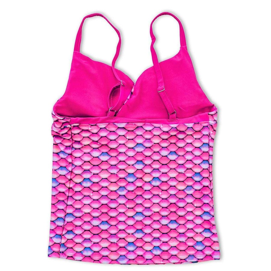 Swimwear Fin Fun Tops | Girls Malibu Pink Tankini Top