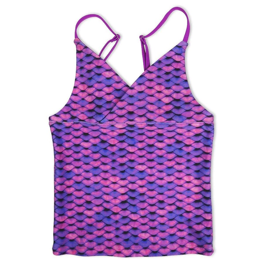 Swimwear Fin Fun Tops | Girls Asian Magenta Tankini Top