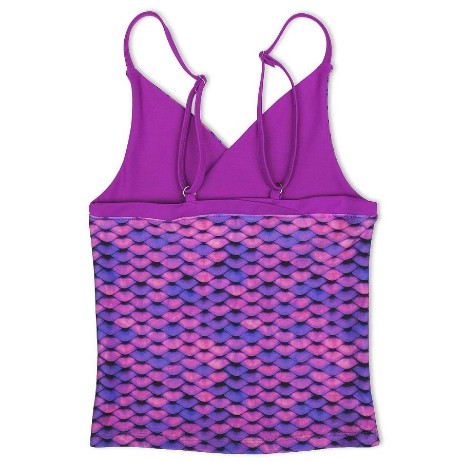 Swimwear Fin Fun Tops | Girls Asian Magenta Tankini Top