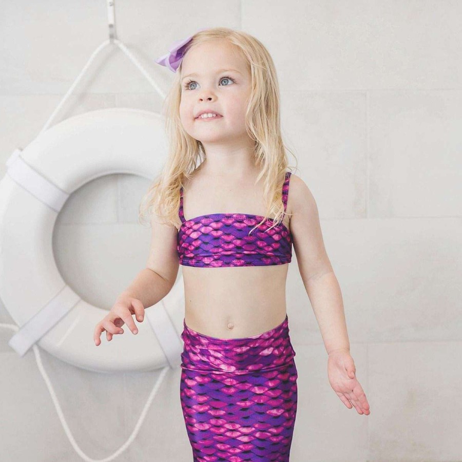 Mermaid Tails Fin Fun Mermaidens | Asian Magenta Toddler Tail And Bandeau Set