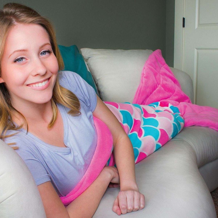 Blankets Fin Fun | Cuddle Tails Mermaid Tail Blanket In Pink Dream